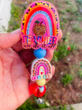 Teacher Rainbow Badge Reel